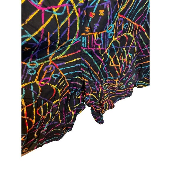 Vintage 90s Black Multicolor Squiggles Made in USA Basic Editions Shorts Sz 18 - Picture 3 of 11